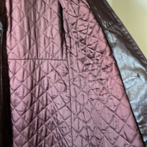 VINTAGE stunning burgundy deep red wine leather duster jacket 1970s - Picture 5 of 9